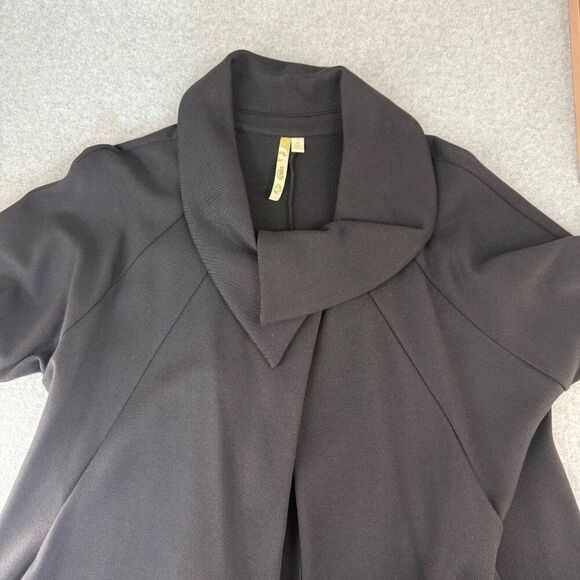 Comfy USA Womens Small Black Cowl Neck Coat Jacket Cape Short Sleeve Cape Topper - Picture 3 of 12